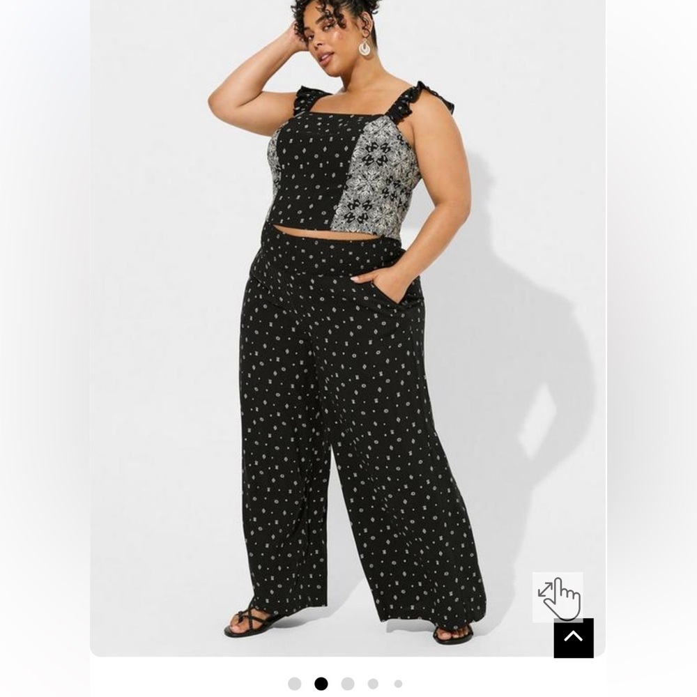 Torrid Black and White Wide Leg Pants